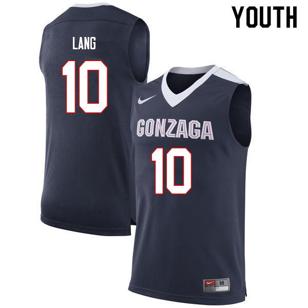 Youth Gonzaga Bulldogs #10 Matthew Lang College Basketball Jerseys Sale-Navy